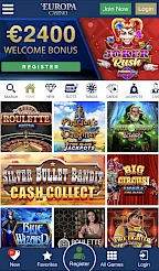 Europa casino App Screenshot