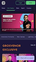 Grosvenor casino App Screenshot