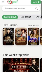 Paf Betting App Screenshot