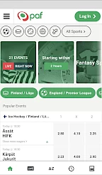 Paf Betting App Screenshot