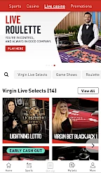 Virgin bet App Screenshot