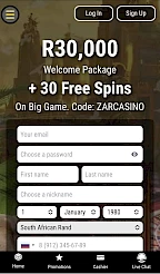 Zar casino App Screenshot